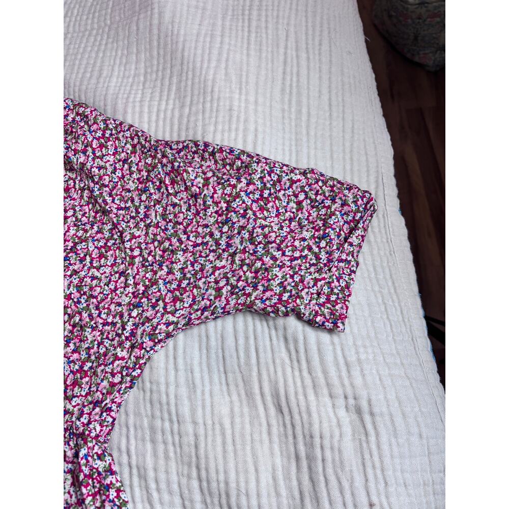 Natural Life Floral Mini Dress XS/S Boho Cottagecore Puff Sleeve Pocket Dress - Picture 8 of 9